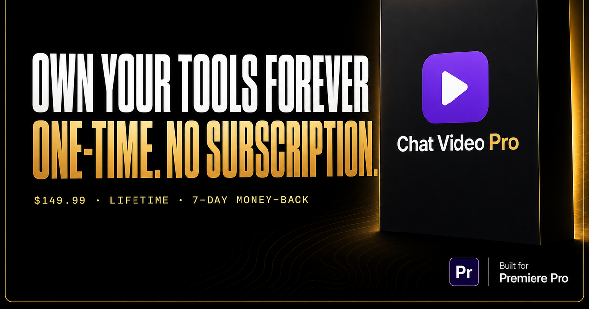 Chat Video Pro Pricing — $149.99 Lifetime AI Editing